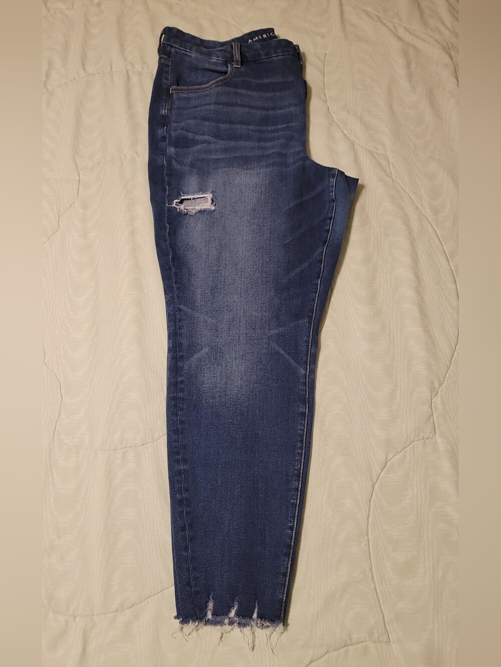 American Eagle Outfitters Dark Blue Distressed Jeggings